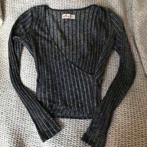 Hollister | Ballerina-Style Gray Wrap Top